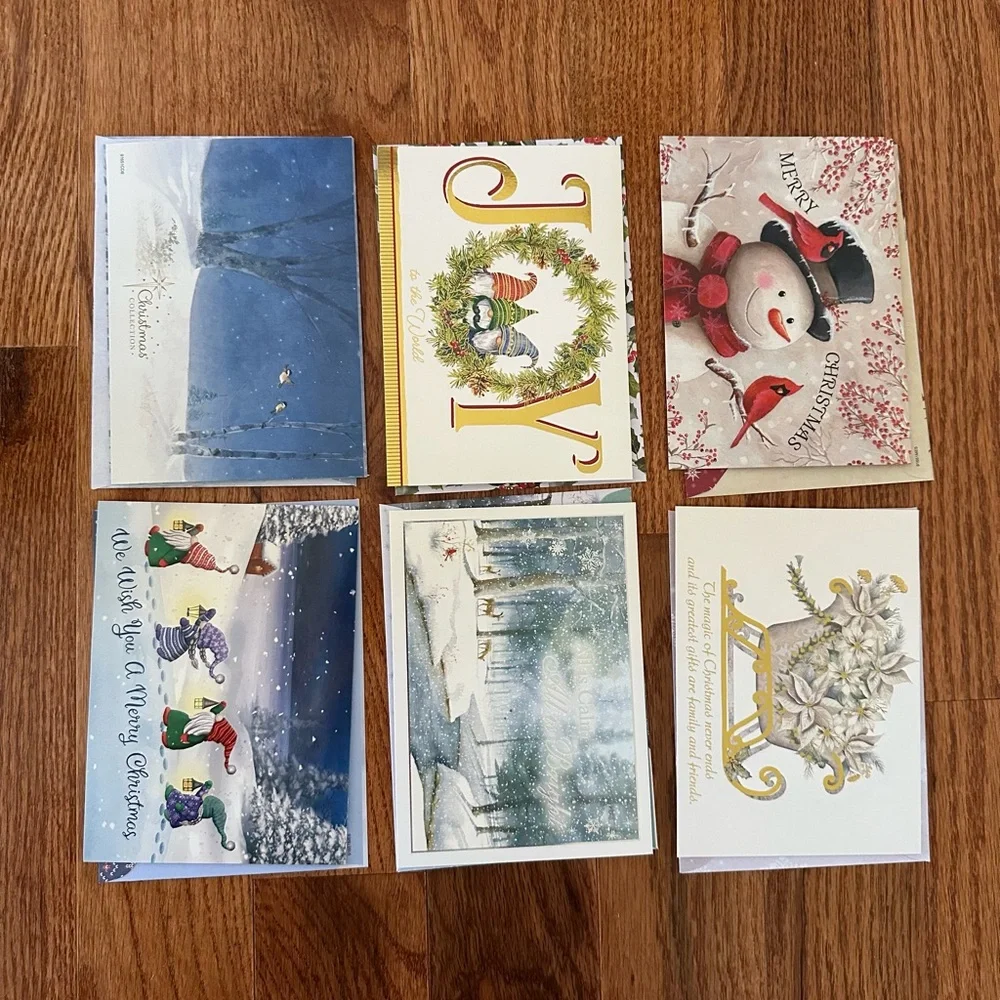 New 6 of Christmas Cards with Envelopes